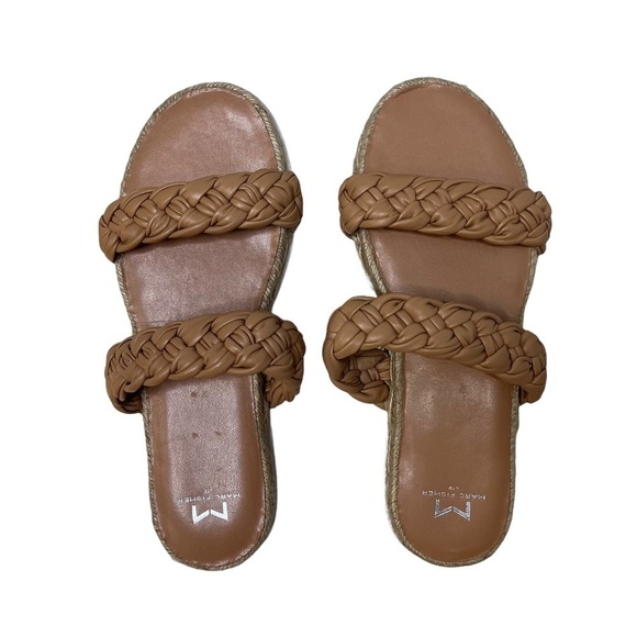 Marc Fisher Jaime Braided Flat Espadrille Slip On Sandal Size 9 Natural Macaroon - Picture 8 of 10